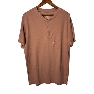 Warehouse One Tan Short Sleeve Ribbed Tshirt Size Large NWT